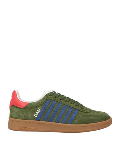 Dsquared2 Man Sneakers Military Green Size 9 Calfskin In Green
