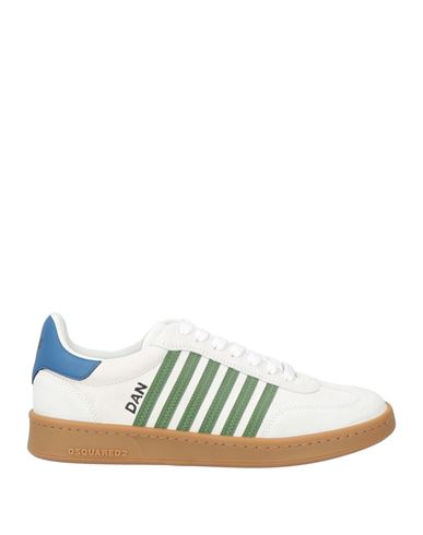 Dsquared2 Man Sneakers Off White Size 9 Calfskin In White