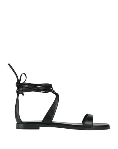 Michael Michael Kors Woman Thong Sandal Black Size 6.5 Leather In Black
