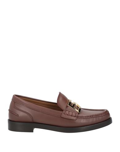 Fendi Woman Loafers Chocolate Brown Size 8.5 Calfskin