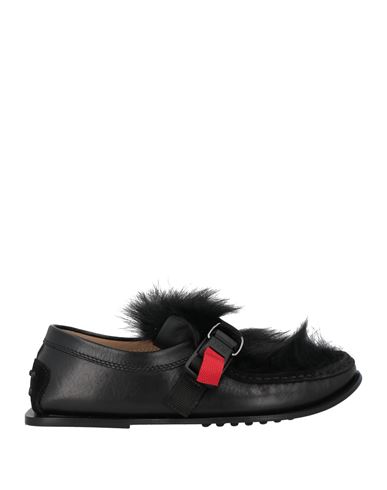 Tod's Woman Loafers Black Size 8 Lambskin, Shearling In Black