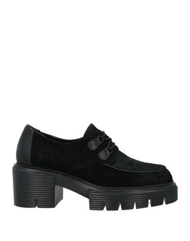 Jeannot Woman Lace-up Shoes Black Size 6 Leather In Black