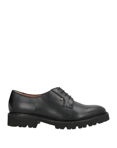 Pollini Woman Lace-up Shoes Black Size 5 Calfskin In Black