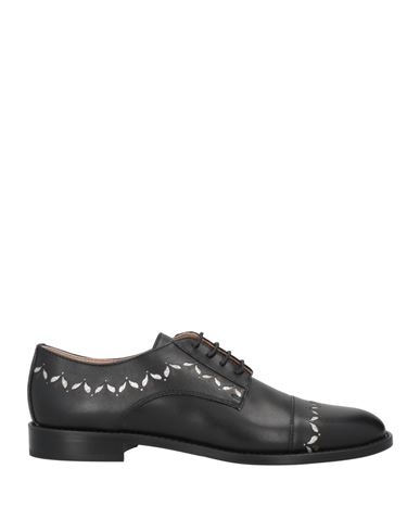 Pollini Woman Lace-up Shoes Black Size 8 Calfskin In Black