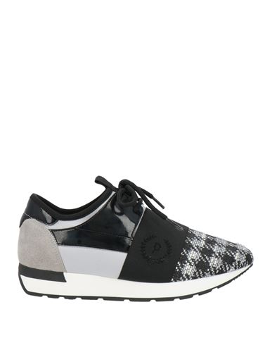 Pollini Woman Sneakers Black Size 6 Leather, Synthetisches Material In Black