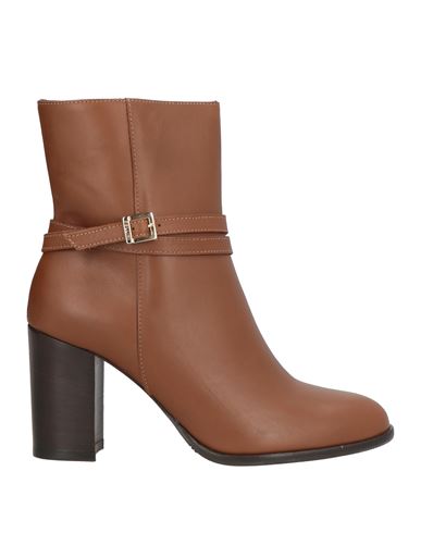 Pollini Woman Ankle Boots Brown Size 8 Calfskin In Brown