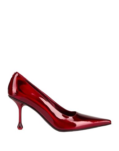 Jimmy Choo Woman Pumps Red Size 10 Calfskin In Burgundy