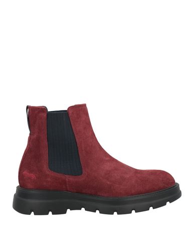 Harmont & Blaine Man Ankle Boots Burgundy Size 12 Leather In Red