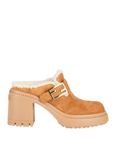 Fendi Woman Mules & Clogs Camel Size 8 Leather In Brown