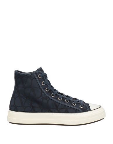 Valentino Garavani Man Sneakers Navy Size 8 Textile Fibers In Blue