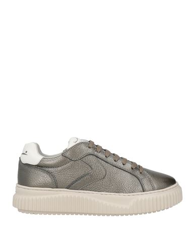 Voile Blanche Woman Sneakers Charcoal Size 8 Leather In Animal Print