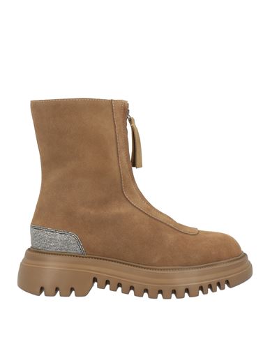 Tosca Blu Studio Woman Ankle Boots Camel Size 7 Leather, Synthetisches Material In Brown