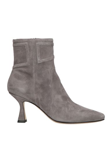 Pomme D'or Woman Ankle Boots Grey Size 7.5 Leather In Gray