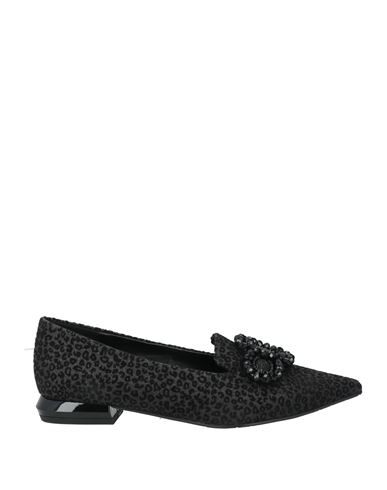 Tosca Blu Woman Loafers Black Size 8 Textile Fibers In Black