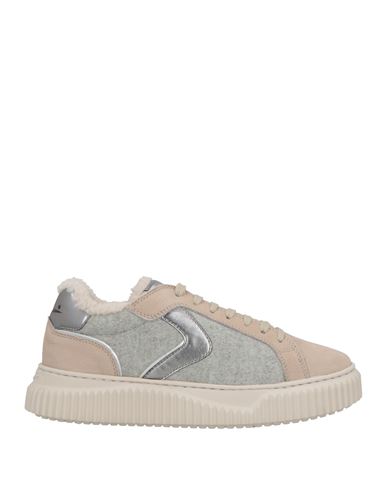 Voile Blanche Woman Sneakers Beige Size 8 Leather, Textile Fibers In Metallic