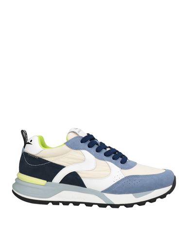 Voile Blanche Man Sneakers Slate Blue Size 7 Leather, Textile Fibers In Blue
