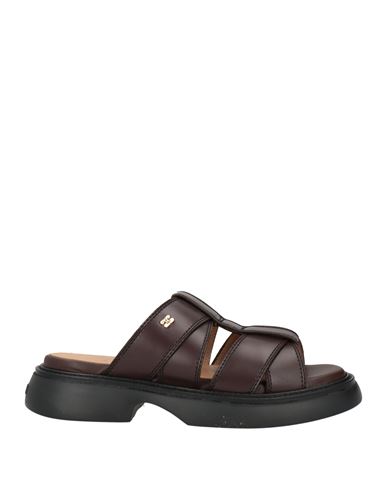 Ganni Woman Sandals Chocolate Brown Size 12 Synthetisches Material In Brown