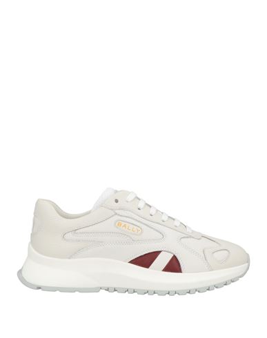 Bally Man Sneakers Off White Size 8 Calfskin, Textile Fibers In White