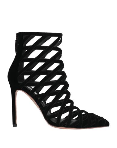 Aquazzura Woman Ankle Boots Black Size 8 Textile Fibers In Black