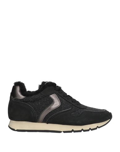 Voile Blanche Woman Sneakers Black Size 8 Leather, Textile Fibers In Black