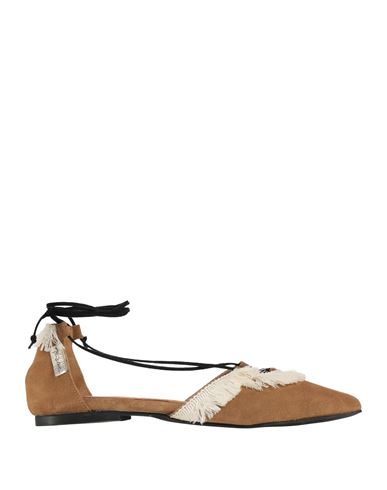 Passion Blanche Woman Ballet Flats Camel Size 6 Leather In Brown
