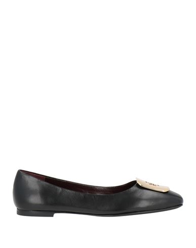 Tory Burch Woman Ballet Flats Black Size 8.5 Goat Skin