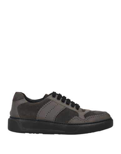 Giovanni Conti Man Sneakers Charcoal Size 9 Calfskin In Gray