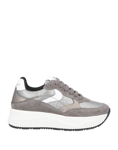 Voile Blanche Woman Sneakers Grey Size 8 Leather, Textile Fibers In Gray