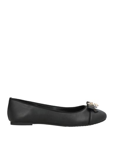 Michael Michael Kors Rory Logo-plaque Leather Ballerinas In Black