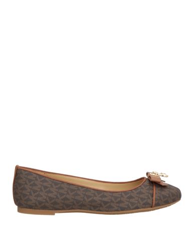 Michael Michael Kors Woman Ballet Flats Dark Brown Size 8 Pvc - Polyvinyl Chloride, Polyester, Polyu In Brown
