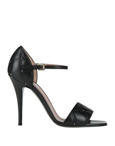 Pollini Woman Sandals Black Size 8 Leather In Black