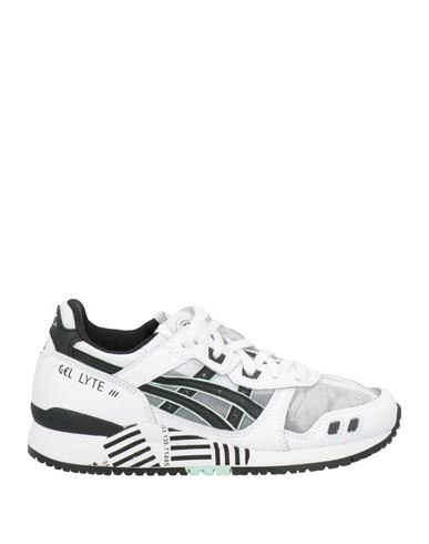 Asics Woman Sneakers White Size 8 Leather, Textile Fibers In White