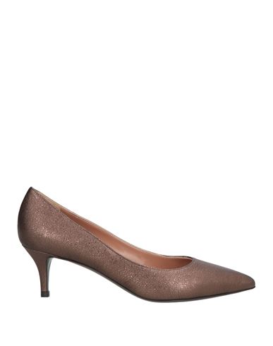Pollini Woman Pumps Bronze Size 6 Leather In Brown