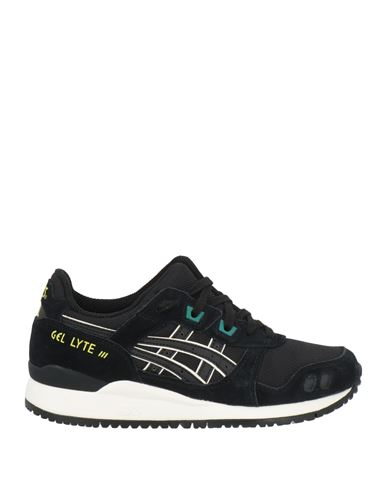Asics Woman Sneakers Black Size 8 Leather, Textile Fibers In Black