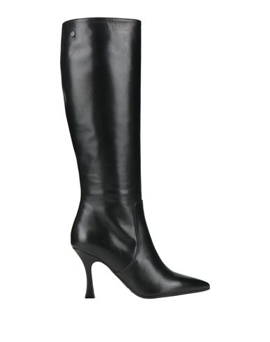 Pollini Woman Boot Black Size 8 Calfskin In Black