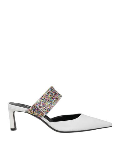 Sergio Rossi Woman Mules & Clogs White Size 8 Leather In White