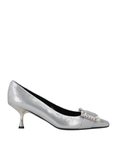 Sergio Rossi Woman Pumps Silver Size 7 Leather In Silver