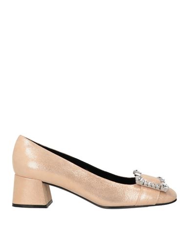 Sergio Rossi Woman Pumps Platinum Size 8 Leather In Multi