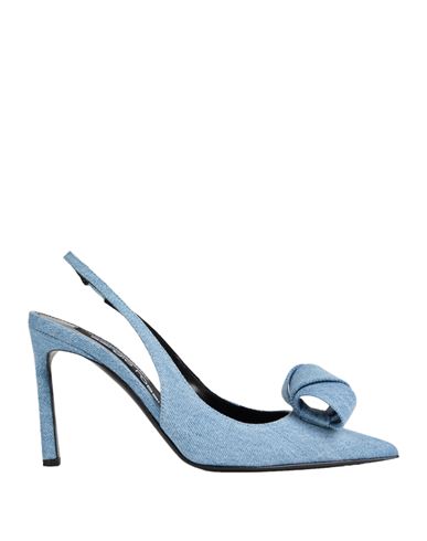 Sergio Rossi Woman Pumps Blue Size 7 Textile Fibers In Blue