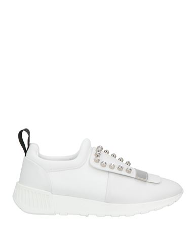 Sergio Rossi Woman Sneakers White Size 5 Leather, Textile Fibers In Black