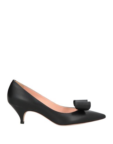 Rochas Woman Pumps Black Size 7 Leather In Black