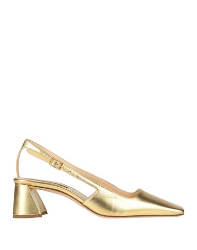 Rochas Woman Pumps Gold Size 7 Leather In Gold