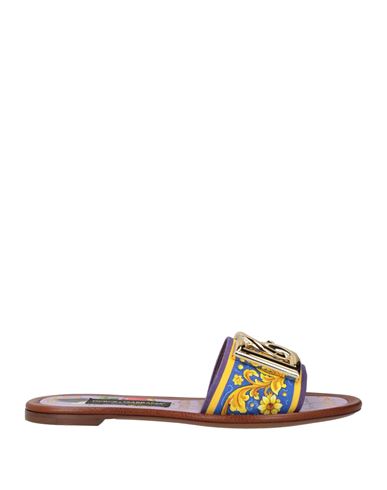 Dolce & Gabbana Woman Sandals Yellow Size 8.5 Textile Fibers In Yellow