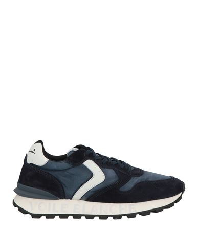 Voile Blanche Man Sneakers Navy Size 7 Leather, Textile Fibers In Blue