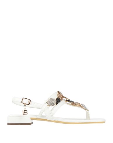 Laura Biagiotti Woman Thong Sandal White Size 8 Synthetisches Material In White
