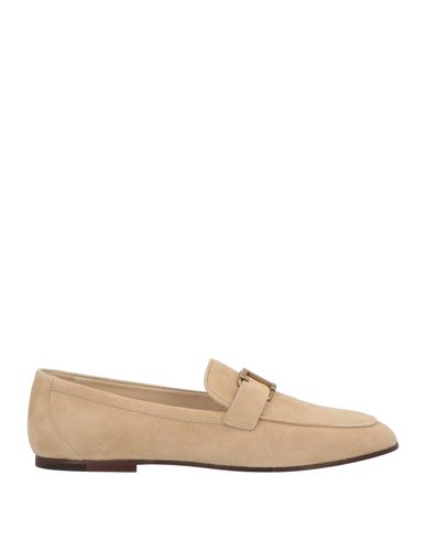 Tod's Woman Loafers Sand Size 9.5 Leather In Brown