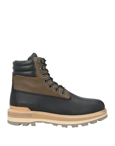 Moncler Man Ankle Boots Military Green Size 9 Leather In Black