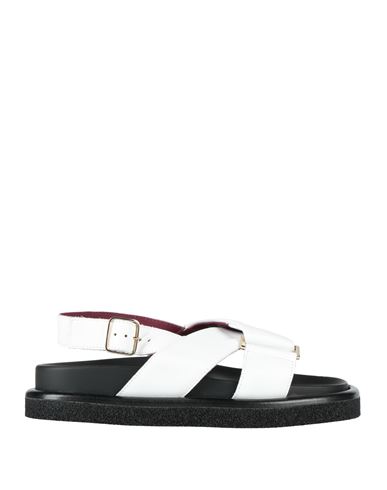 Seboy's Woman Sandals White Size 10 Leather In Multi
