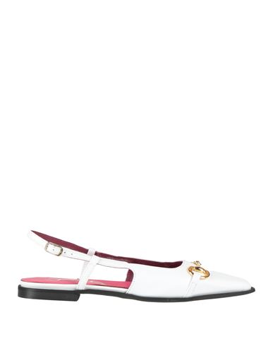 Seboy's Woman Ballet Flats White Size 7.5 Leather In Animal Print
