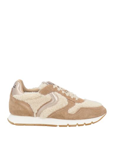Voile Blanche Woman Sneakers Beige Size 8 Leather, Textile Fibers In Brown
